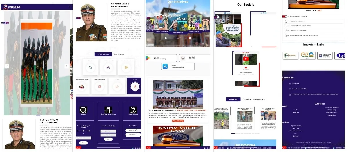 Uttarakhand Police Website – project by SV Infotech Software Solutions