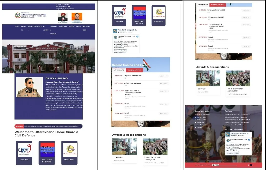 Uttarakhand Home Guard & Civil Defence Website – project by SV Infotech Software Solutions