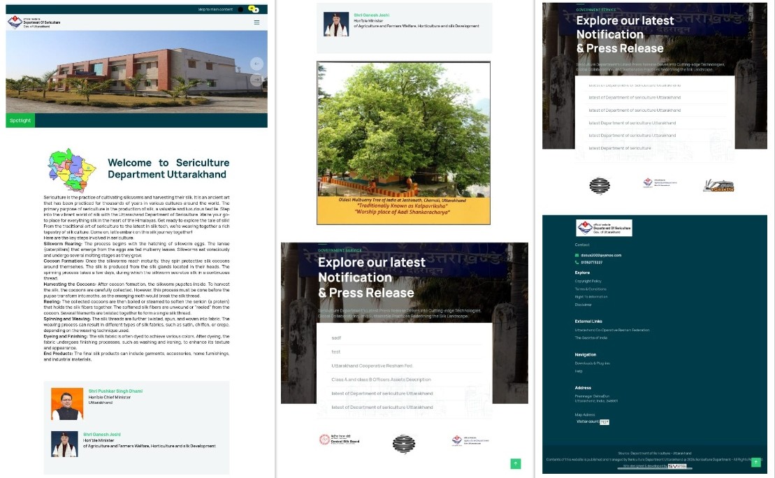 Uttarakhand Department of Sericulture Website